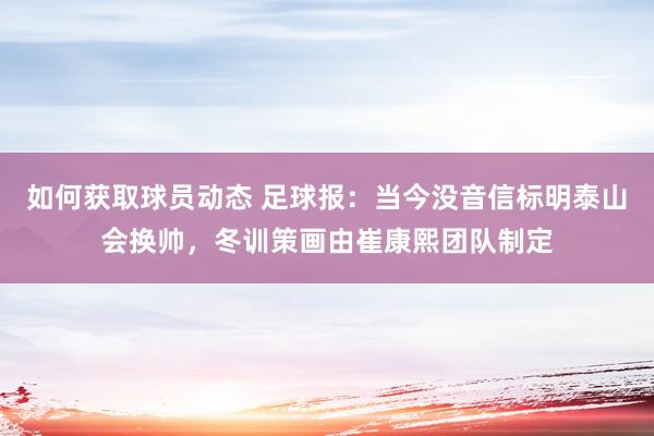 如何获取球员动态 足球报：当今没音信标明泰山会换帅，冬训策画由崔康熙团队制定