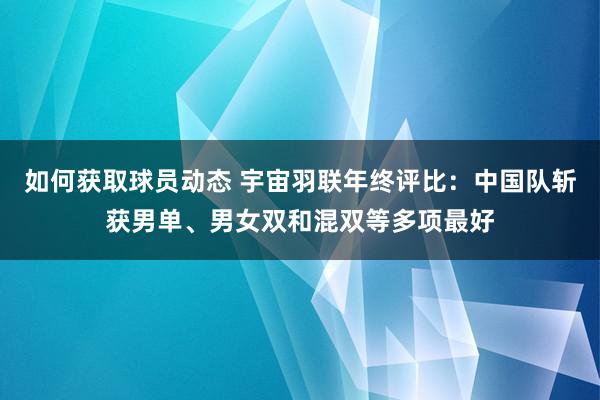 如何获取球员动态 宇宙羽联年终评比：中国队斩获男单、男女双和混双等多项最好