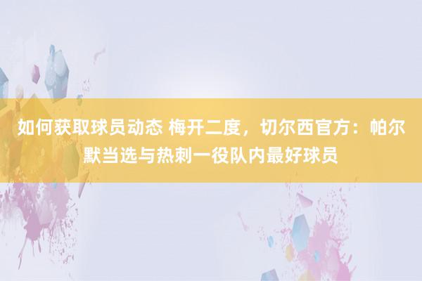 如何获取球员动态 梅开二度，切尔西官方：帕尔默当选与热刺一役队内最好球员