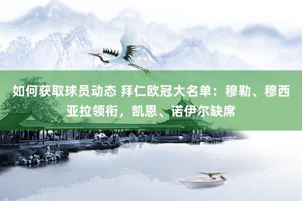 如何获取球员动态 拜仁欧冠大名单：穆勒、穆西亚拉领衔，凯恩、诺伊尔缺席